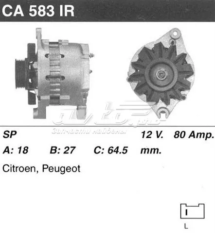 Alternator 9615736180 Peugeot/Citroen
