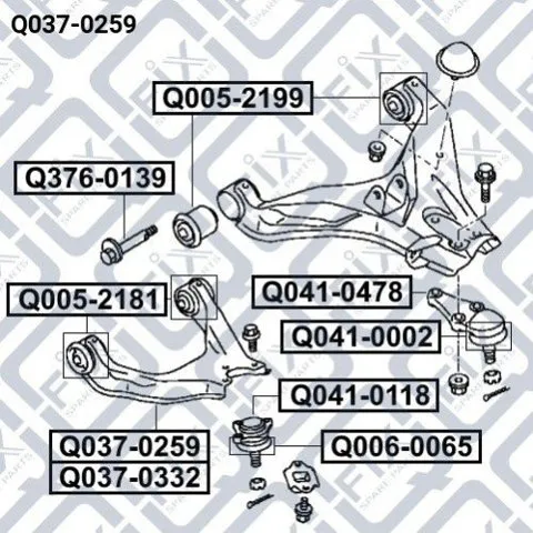 Wahacz zawieszenia przedniego prawy górny Q0370259 Q-fix