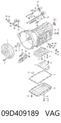 Uszczelniacz automatycznej/mechanicznej skrzyni biegów (wał-koła zębate) Audi Q7 4LB