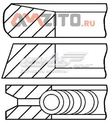 Pierścienie tłokowe na 1 cylinder, STD. 0813750000 Goetze